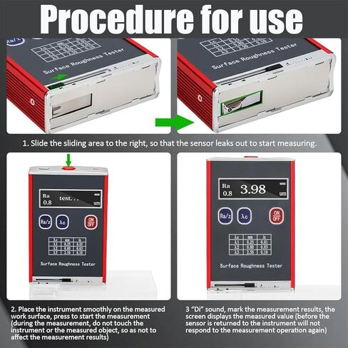 Handheld Digital Roughness Gauge,High Accuracy 0.01μm Portable Profilometer with OLED Display,4 Testing Parameters Ra Rq Rz Rt,Complete with Calibration Block in Kuwait