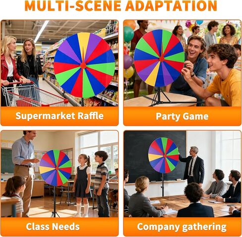 24 inch Spinning Prize Wheel with Stand, Heavy-Duty Storable Spinning Wheel for Prizes, DIY Wheel Spinner for Trade Shows Carnivals Fortune Spinning Game, Heigh Adjusable 20''-71'' in Saudi Arabia