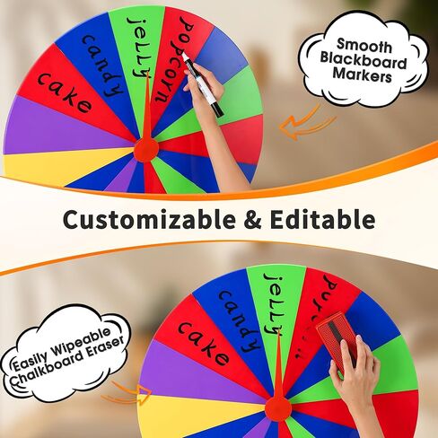 24 inch Spinning Prize Wheel with Stand, Heavy-Duty Storable Spinning Wheel for Prizes, DIY Wheel Spinner for Trade Shows Carnivals Fortune Spinning Game, Heigh Adjusable 20''-71'' in Saudi Arabia