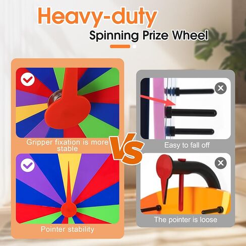 24 inch Spinning Prize Wheel with Stand, Heavy-Duty Storable Spinning Wheel for Prizes, DIY Wheel Spinner for Trade Shows Carnivals Fortune Spinning Game, Heigh Adjusable 20''-71'' in Saudi Arabia