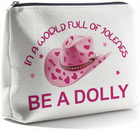 In a World Full of Jolenes be a Dolly Makeup Bag, Pink Travel Toiletry Bag Gifts for Friends, Dolly Costumes for Women Family Sister Friends Daughter Graduation Halloween Birthday Christmas in Kuwait