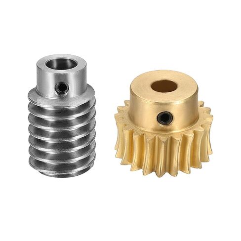 uxcell Worm Gear Set 50T 1 Module 50:1 Reduction Rate, Right Rotation Drive Gear Box Wheel Reduce Transmission Part (Brass Gear-14mm Bore, #45 Steel Rod 5mm Bore) in Saudi Arabia
