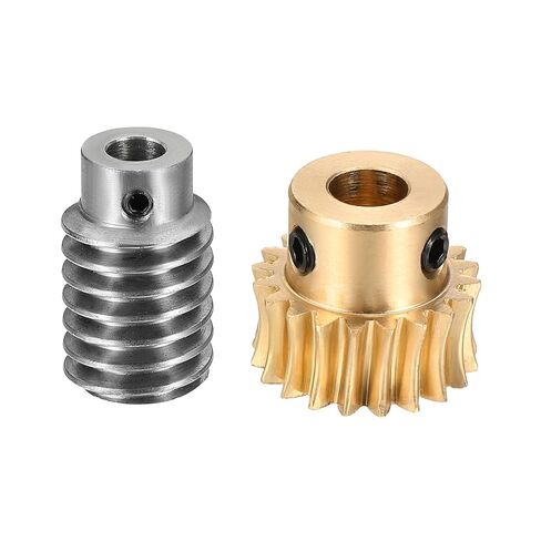 uxcell Worm Gear Set 50T 1 Module 50:1 Reduction Rate, Right Rotation Drive Gear Box Wheel Reduce Transmission Part (Brass Gear-14mm Bore, #45 Steel Rod 5mm Bore) in Saudi Arabia