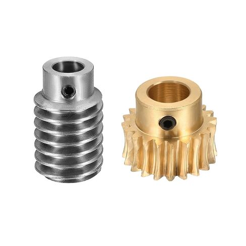 uxcell Worm Gear Set 50T 1 Module 50:1 Reduction Rate, Right Rotation Drive Gear Box Wheel Reduce Transmission Part (Brass Gear-14mm Bore, #45 Steel Rod 5mm Bore) in Saudi Arabia