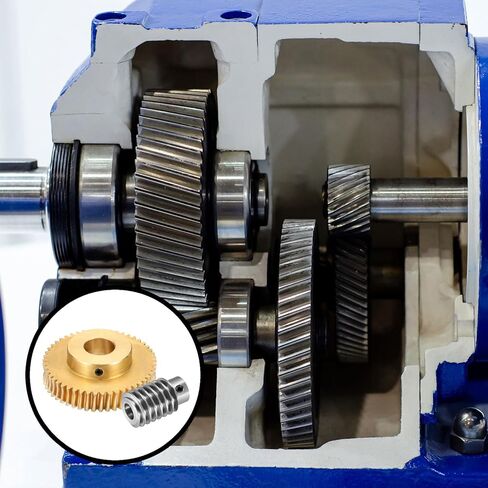 uxcell Worm Gear Set 50T 1 Module 50:1 Reduction Rate, Right Rotation Drive Gear Box Wheel Reduce Transmission Part (Brass Gear-14mm Bore, #45 Steel Rod 5mm Bore) in Saudi Arabia