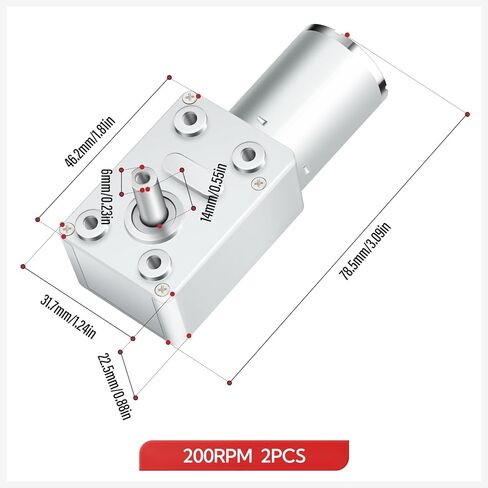 2 قطعة 12 فولت 200 دورة في الدقيقة موتور تروس ، 2A 20 واط عزم دوران عالي محرك تيار مباشر ، محرك تروس دودة صغير in Kuwait