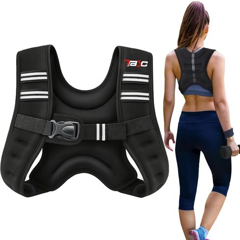 Weighted Vest Woman - 6lb/8lb/12lb/16lb/20lb/25lb/30lb Womens Weight Vest for Walking, Strength Training Weight Vests for Men, Reflective Stripe Fitness Vest for Workout Running Jogging in Saudi Arabia