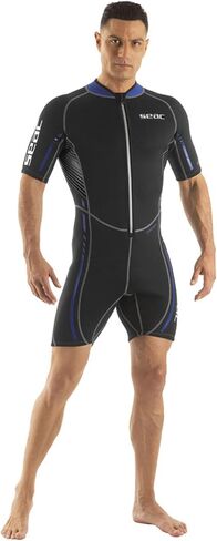 SEAC M.Corto Trendy Man 2.5mm Neoprene Shorty Wetsuit with Front Zip for Water Sports, 4X-Large in Saudi Arabia