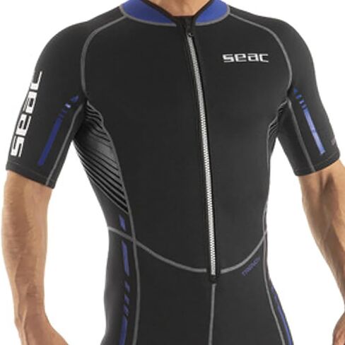 SEAC M.Corto Trendy Man 2.5mm Neoprene Shorty Wetsuit with Front Zip for Water Sports, 4X-Large in Saudi Arabia
