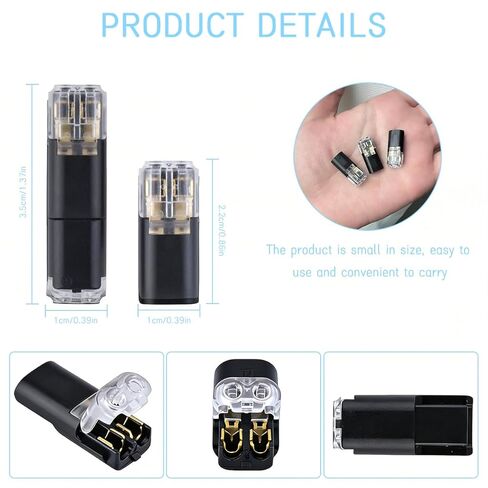 100 قطعة من موصل الأسلاك المزدوجة مع مشبك قفل، أدوات تثبيت سريعة المشبك، كتل تثبيت متعددة الأغراض لمصابيح الشريط، صناعة يدوية، ديكور منخفض الجهد ومجموعات نماذج 2 دبوس in Kuwait