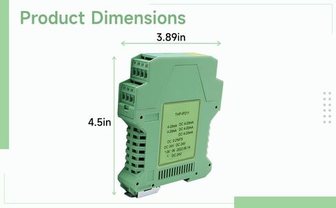 Signal Isolator, 1 Input 1 Output Current to Voltage Converter, 4-20Ma in to 0-10V Out, Compact 3.9 in (99 Mm), Ac/Dc Power Supply, Signal Conditioner, for Rail Mounting in Saudi Arabia