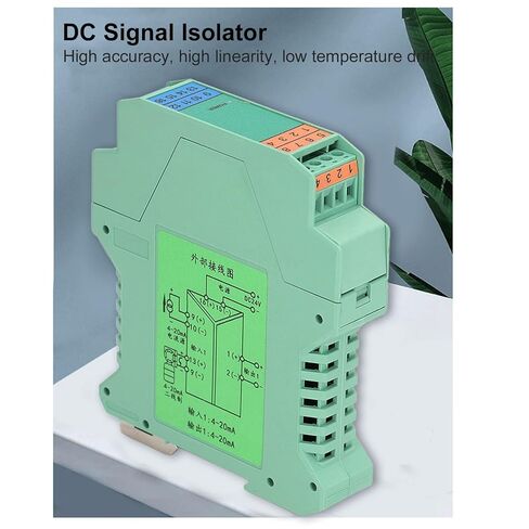 عازل الإشارة الحالية، 2 في 2 خارج DC 4 20mA جهاز إرسال الإشارة للتحكم PLC، مع شريحة مضادة للتداخل وحامل السكك الحديدية DIN in Kuwait