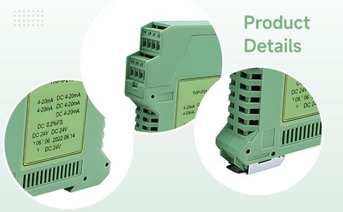 Signal Isolator 4-20Ma to 0-10V Converter, Current to Voltage Conditioner, 1 Input 1 Output Distribution Transmitter, Compact 3.9 in / 99 Mm, Ac/Dc Power, for Rail Mounting in Saudi Arabia
