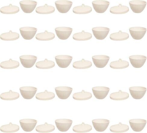 CLF-15-20 Porcelain Crucibles with Lids, Low-Form 15ml, Heat-Tolerant Ceramic Crucible Set for Science, Classroom, and Chemistry Lab Use – Pack of 20 in Saudi Arabia