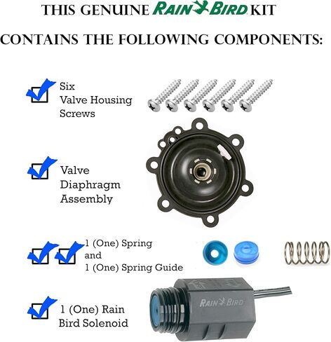 Contractor Rain Bird CPF100 Series Valve Rebuild Kit w/Diaphragm Repair Kit & Replacement Solenoid in Saudi Arabia