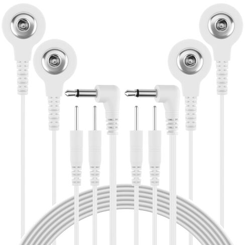 6 قطع من كابلات توصيل القطب الكهربائي بتيار مستمر 3.5 مم لعشرات الأسلاك، ومحولات سلك الرصاص الكهربائي، تتميز بوصلات الدبوس والإطباق لوحدات TENS وEMS وIF in Kuwait