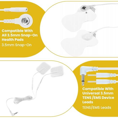 6 قطع من كابلات توصيل القطب الكهربائي بتيار مستمر 3.5 مم لعشرات الأسلاك، ومحولات سلك الرصاص الكهربائي، تتميز بوصلات الدبوس والإطباق لوحدات TENS وEMS وIF in Kuwait