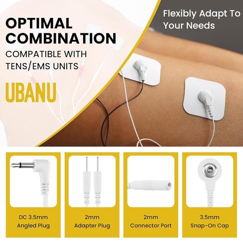 6 قطع من كابلات توصيل القطب الكهربائي بتيار مستمر 3.5 مم لعشرات الأسلاك، ومحولات سلك الرصاص الكهربائي، تتميز بوصلات الدبوس والإطباق لوحدات TENS وEMS وIF in Kuwait