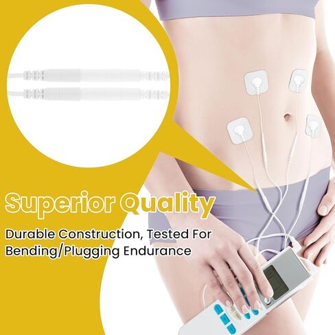 6 قطع من كابلات توصيل القطب الكهربائي بتيار مستمر 3.5 مم لعشرات الأسلاك، ومحولات سلك الرصاص الكهربائي، تتميز بوصلات الدبوس والإطباق لوحدات TENS وEMS وIF in Kuwait