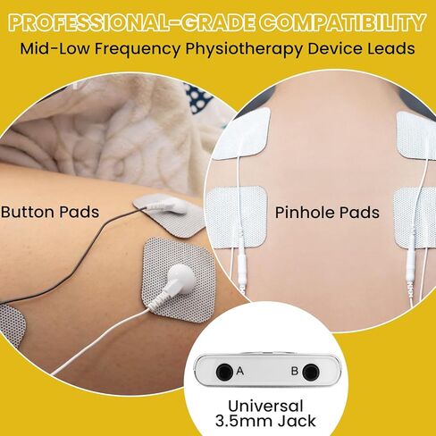 6 قطع من كابلات توصيل القطب الكهربائي بتيار مستمر 3.5 مم لعشرات الأسلاك، ومحولات سلك الرصاص الكهربائي، تتميز بوصلات الدبوس والإطباق لوحدات TENS وEMS وIF in Kuwait