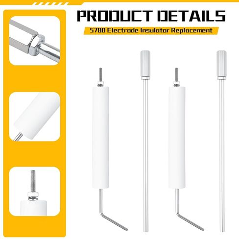 5780 Electrode Insulator Replacement Assembly Fits for Beckett Oil Burner Fits for AF, AFG, AR, SF and SR Burner with Blast Tube up to 9", 2-Pack in Kuwait