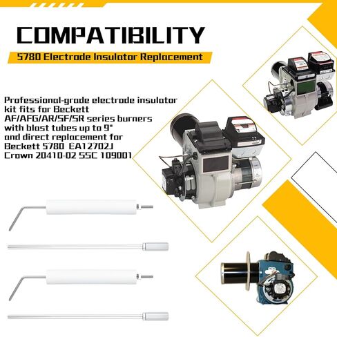 5780 Electrode Insulator Replacement Assembly Fits for Beckett Oil Burner Fits for AF, AFG, AR, SF and SR Burner with Blast Tube up to 9", 2-Pack in Kuwait