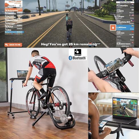 Smart Bike Trainer - Fluid Bike Trainer Stand for 26-29" or 700c Wheel - Noise Reduction Bicycle Stationary Stand Compatible with Zwift App in Saudi Arabia