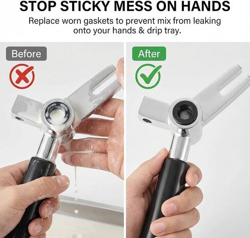 6 قطع من حشوات المقبض المطاطي الأسود، تجهيزات مانعة للتسرب لآلة الآيس كريم التجارية الناعمة، متوافقة مع Vevor، YKF، ملحقات إصلاح مقبض الباب الموزع in Kuwait