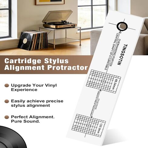 Turntable Cartridge Alignment Kit,Record Player Setup Tool with Digital Stylus Force Scale, Azimuth Ruler & Protractor, Precision Vinyl Turntable Accessories for Audiophiles, DJs & Audio Engineers in Saudi Arabia