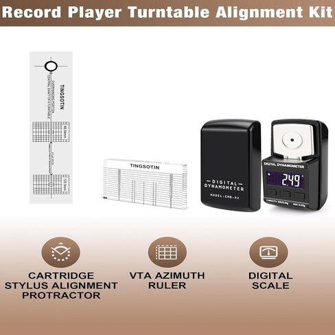 Turntable Cartridge Alignment Kit,Record Player Setup Tool with Digital Stylus Force Scale, Azimuth Ruler & Protractor, Precision Vinyl Turntable Accessories for Audiophiles, DJs & Audio Engineers in Saudi Arabia