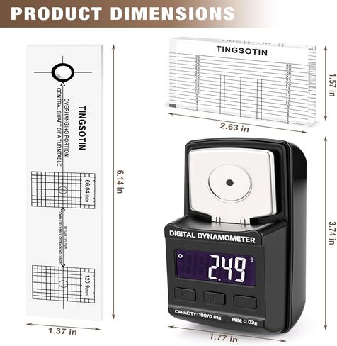 Turntable Cartridge Alignment Kit,Record Player Setup Tool with Digital Stylus Force Scale, Azimuth Ruler & Protractor, Precision Vinyl Turntable Accessories for Audiophiles, DJs & Audio Engineers in Saudi Arabia