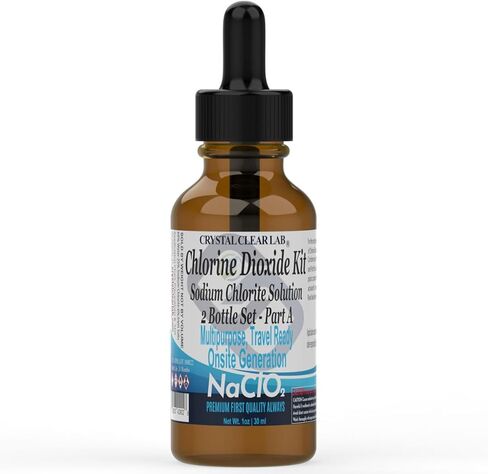 Crystal Clear Chlorine Dioxide ClO2-Kit, Citric Acid Solution w/EZ-Drop Bottles, Small 1 Oz (2 Bottles) in Kuwait