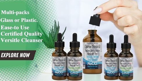 Crystal Clear Chlorine Dioxide ClO2-Kit, Citric Acid Solution w/EZ-Drop Bottles, Small 1 Oz (2 Bottles) in Kuwait