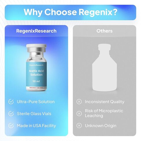 حمض الأسيتيك 10 مل 0.6% - صناعة أمريكية وفائقة النقاء - عبوة واحدة (10 مل) - قوارير زجاجية - استخدام الأبحاث فقط in Kuwait