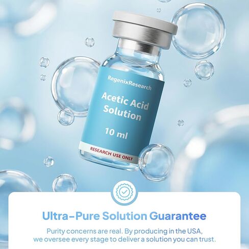 حمض الأسيتيك 10 مل 0.6% - صناعة أمريكية وفائقة النقاء - عبوة واحدة (10 مل) - قوارير زجاجية - استخدام الأبحاث فقط in Kuwait