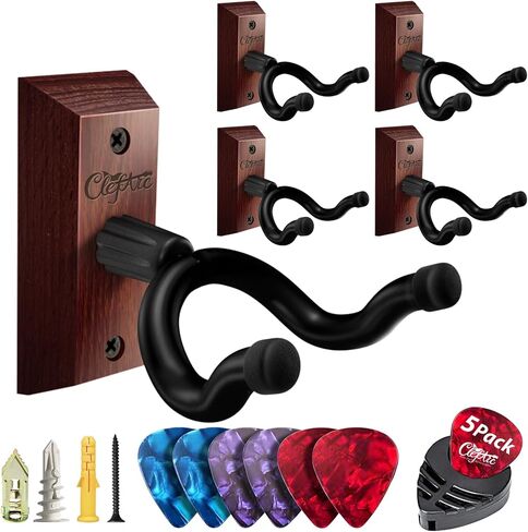 Black Guitar Wall Mount 5 Pack, Picks and Pick Holders, Carbonized Red in Saudi Arabia