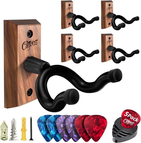 Black Guitar Wall Mount 5 Pack, Picks and Pick Holders, Carbonized Red in Saudi Arabia