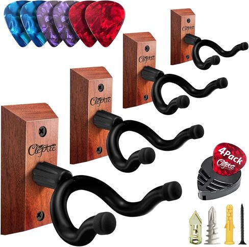 Black Guitar Wall Mount 5 Pack, Picks and Pick Holders, Carbonized Red in Saudi Arabia