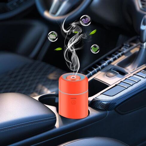 موزع روائح العلاج العطري للسيارة للزيوت العطرية، جهاز ترطيب صغير برائحة الهواء USB صغير مع 7 مصابيح LED متغيرة الألوان لغرفة السيارة والمنزل والمكتب وغرفة النوم in Kuwait