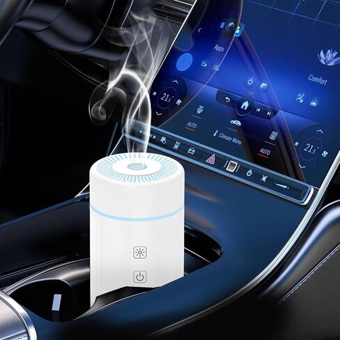 موزع روائح العلاج العطري للسيارة للزيوت العطرية، جهاز ترطيب صغير برائحة الهواء USB صغير مع 7 مصابيح LED متغيرة الألوان لغرفة السيارة والمنزل والمكتب وغرفة النوم in Kuwait