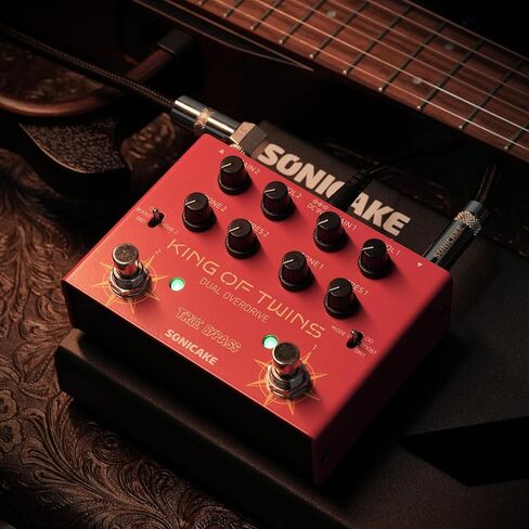 SONICAKE Overdrive Pedal, Dual Channel 3 Modes - Overdrive/Boost/Distortion Compact Effects Pedal for Bass Electric Guitar, Pure Analog Circuit, True Bypass - King of Twins QDS-08 in Kuwait