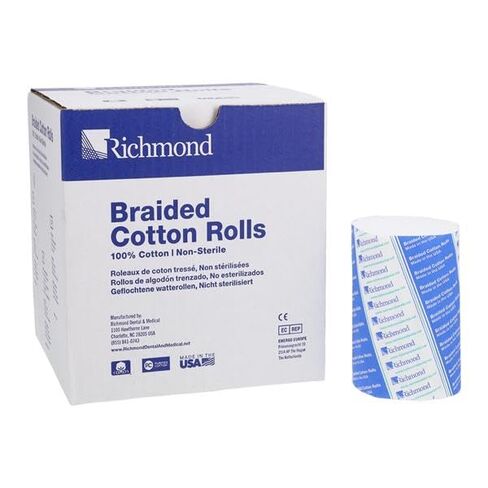 Richmond 201226 Braided Cotton Rolls, Non-Sterile, Medium (Pack of 250) in Saudi Arabia