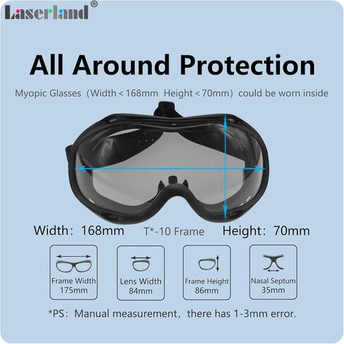 190nm-550nm 355nm 405nm 450nm 473nm 532nm OD6 Blue Green Laser Protective Protection Goggles Safety Glasses CE T1-10 in Kuwait