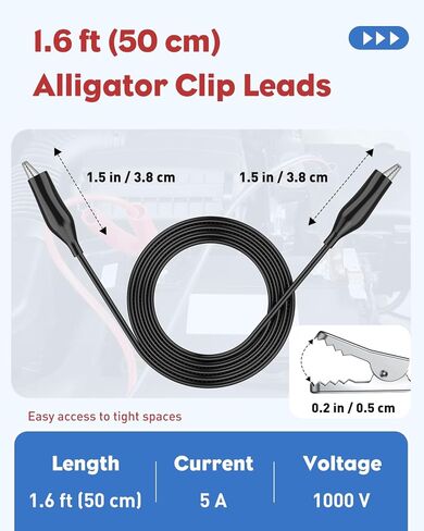 Vibit 11 Pcs Multimeter Test Leads, Multimeter Leads Kit with Back Probes, Dual Ended Alligator Clip Leads & Crocodile Clips, Insulated Multimeter Probes for Electrical Testing & Automotive in Kuwait
