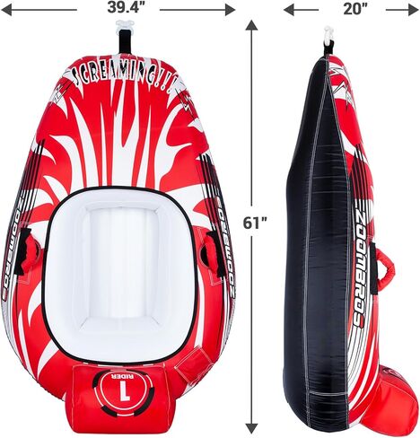 أنابيب زومبروس قابلة للقطر للقوارب لشخص واحد، أنابيب مياه للقوارب للسحب، أنابيب آمنة للقوارب قابلة للنفخ وقابلة للقطر، قابلة للقطر للرياضات المائية مع تصريف، موصل سريع، سعة كبيرة in Kuwait