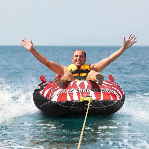 أنابيب زومبروس قابلة للقطر للقوارب لشخص واحد، أنابيب مياه للقوارب للسحب، أنابيب آمنة للقوارب قابلة للنفخ وقابلة للقطر، قابلة للقطر للرياضات المائية مع تصريف، موصل سريع، سعة كبيرة in Kuwait