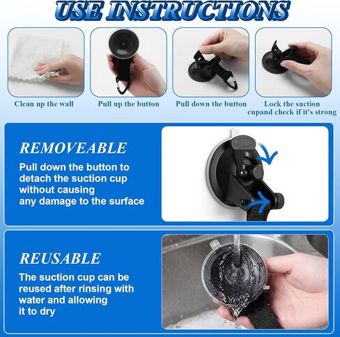 2 Sets Boat Tube Keeper 1-4 Riders Towable Tubes 7 ft Adjustable Straps with Quick Lock Buckles Suction Cup Hook Tow Ropes for Floating Boat Watersports Accessories in Kuwait