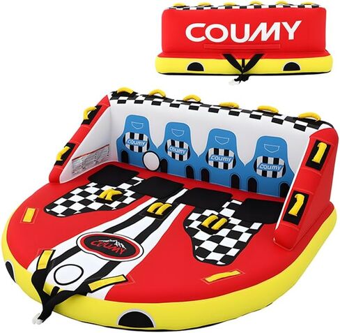 أنابيب قابلة للقطر للقوارب، سحب خلف الأنبوبة قابلة للنفخ، قابلة للنفخ للرياضات المائية للقوارب ونقاط السحب الأمامية والخلفية مع غطاء نايلون سميك شديد التحمل لفصل الصيف من 1 إلى 4 أشخاص in Kuwait