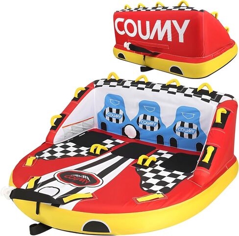 Towable Tubes for Boating,Pull Behind Tube Inflatable Towable Tube Inflatable Water Sports Towables for Boats Front & Back Tow Points w/Heavy-Duty Thick Nylon Cover for Summer 1-4 Person in Saudi Arabia