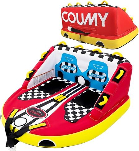 Towable Tubes for Boating,Pull Behind Tube Inflatable Towable Tube Inflatable Water Sports Towables for Boats Front & Back Tow Points w/Heavy-Duty Thick Nylon Cover for Summer 1-4 Person in Saudi Arabia